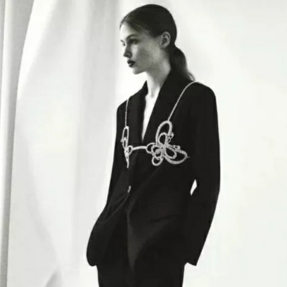 Zara rhinestone bra overlay accessories Women's sold out